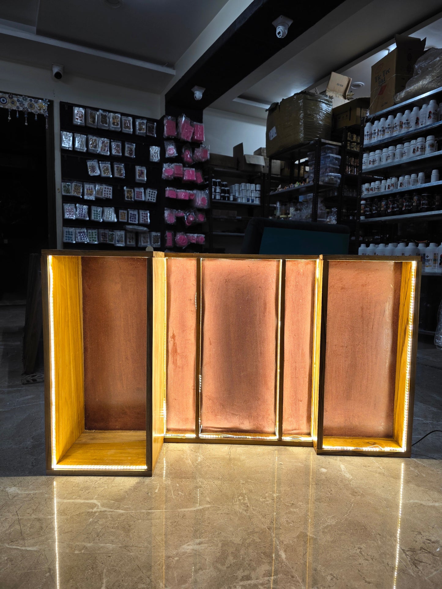 42 x 24  Inch With LED Light MDF BASE , Teakwood & Acrylic Slider