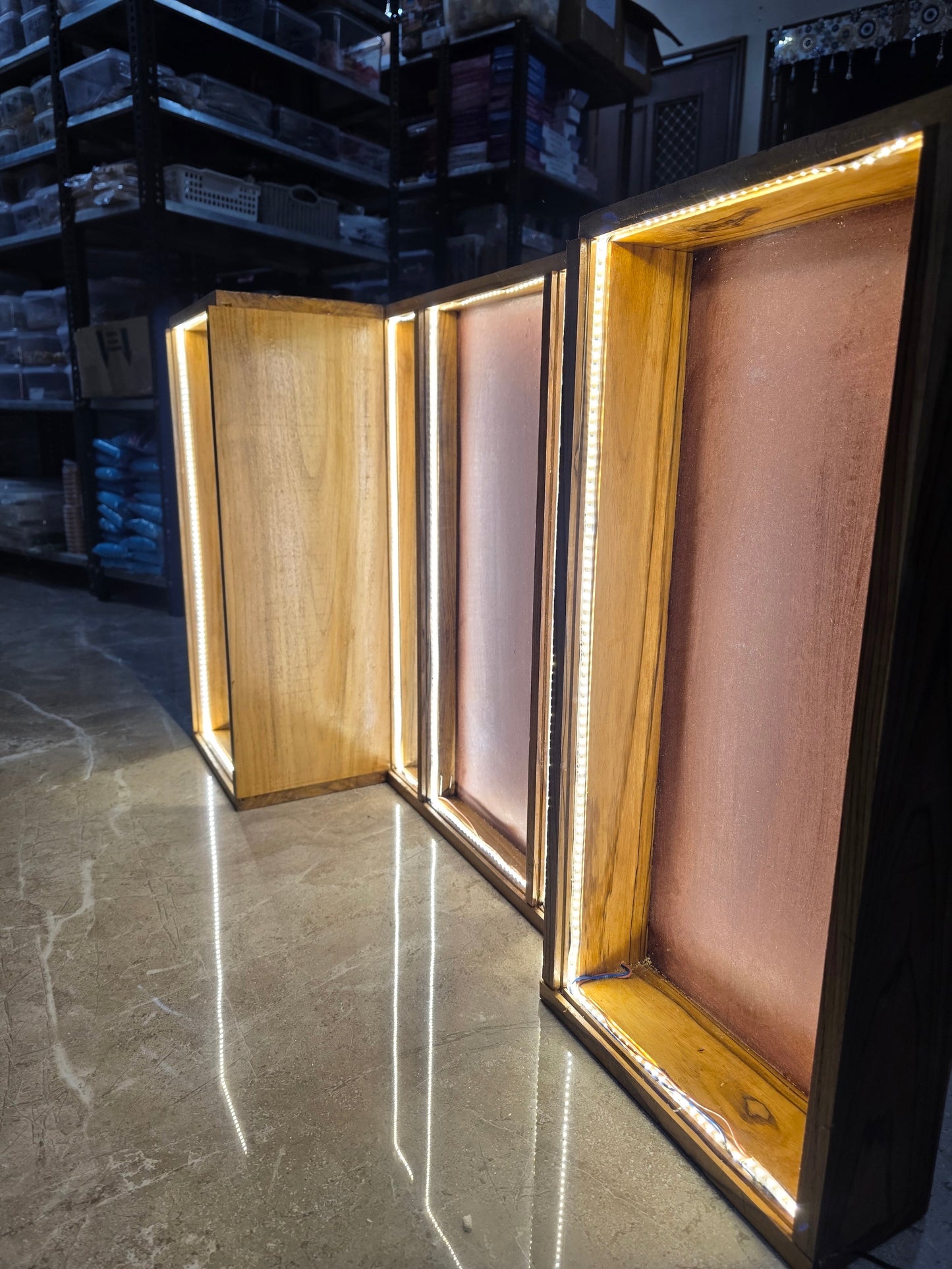 42 x 24  Inch With LED Light MDF BASE , Teakwood & Acrylic Slider