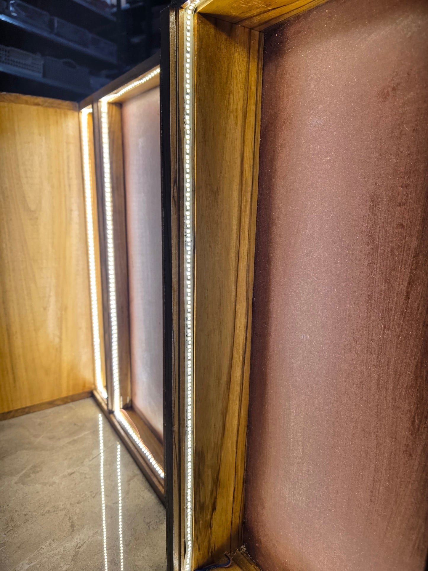 42 x 24  Inch With LED Light MDF BASE , Teakwood & Acrylic Slider