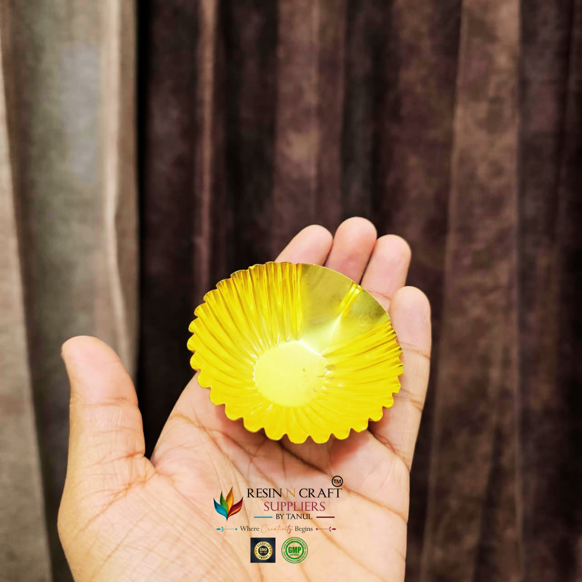 Golden Metal Urli Bowl for Candle Making | Decorative Urli for Candle Art (3 - 4.5 INCH)