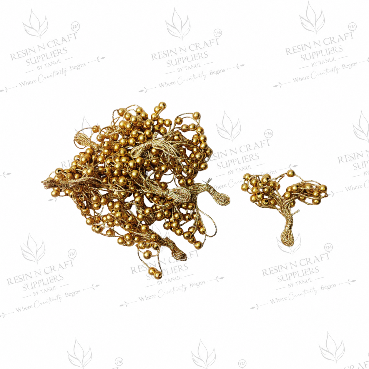 Premium Pearl Bead Golden Latkan – Design 3 (10 Pcs Pack)
