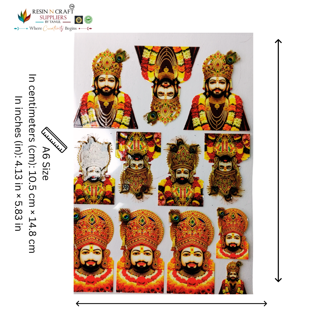 God (Khatu Shyam ji) Color Peel & Stick UV DTF Sticker – A6 Size (UVS - 179)