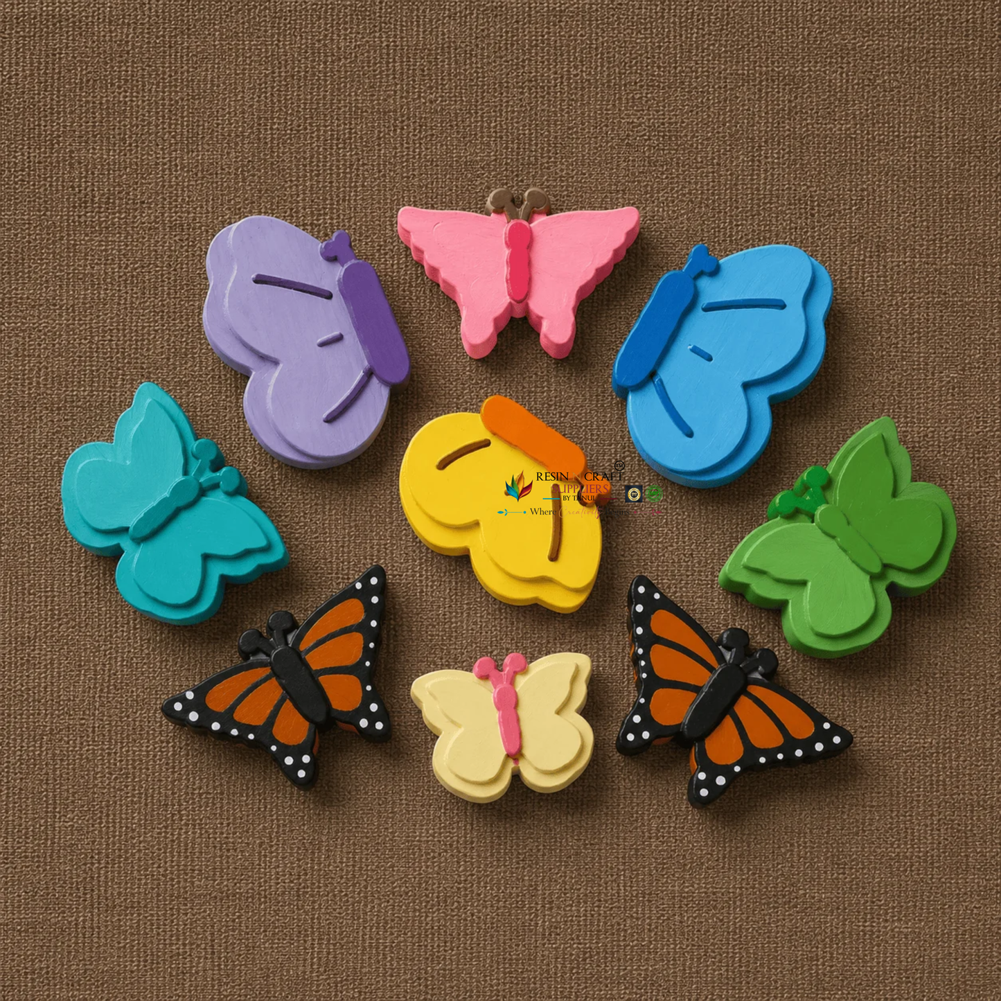 9 Cavity Butterfly Mould for DIY Concrete Art, Resin Crafts, Soap Making & Cake Making Mould (RSM1482M)