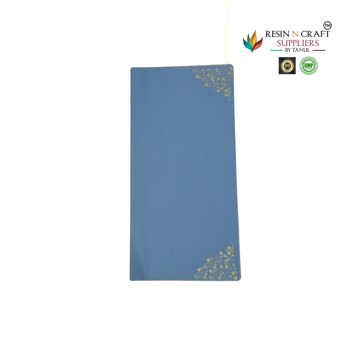 Sky Blue with Gold Heart Design Waterproof Flower / Gift Wrapping Sheets – 5 Pcs (22×22 Inch) / Packing Sheet