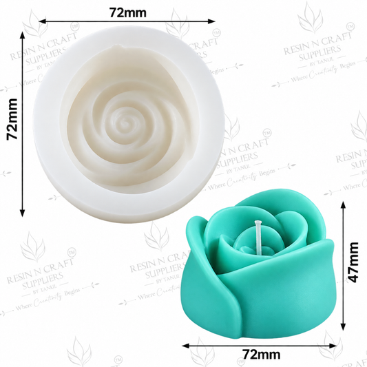 3D Rose Flower Candle Silicone Mould – 72mm (RHM0024M)