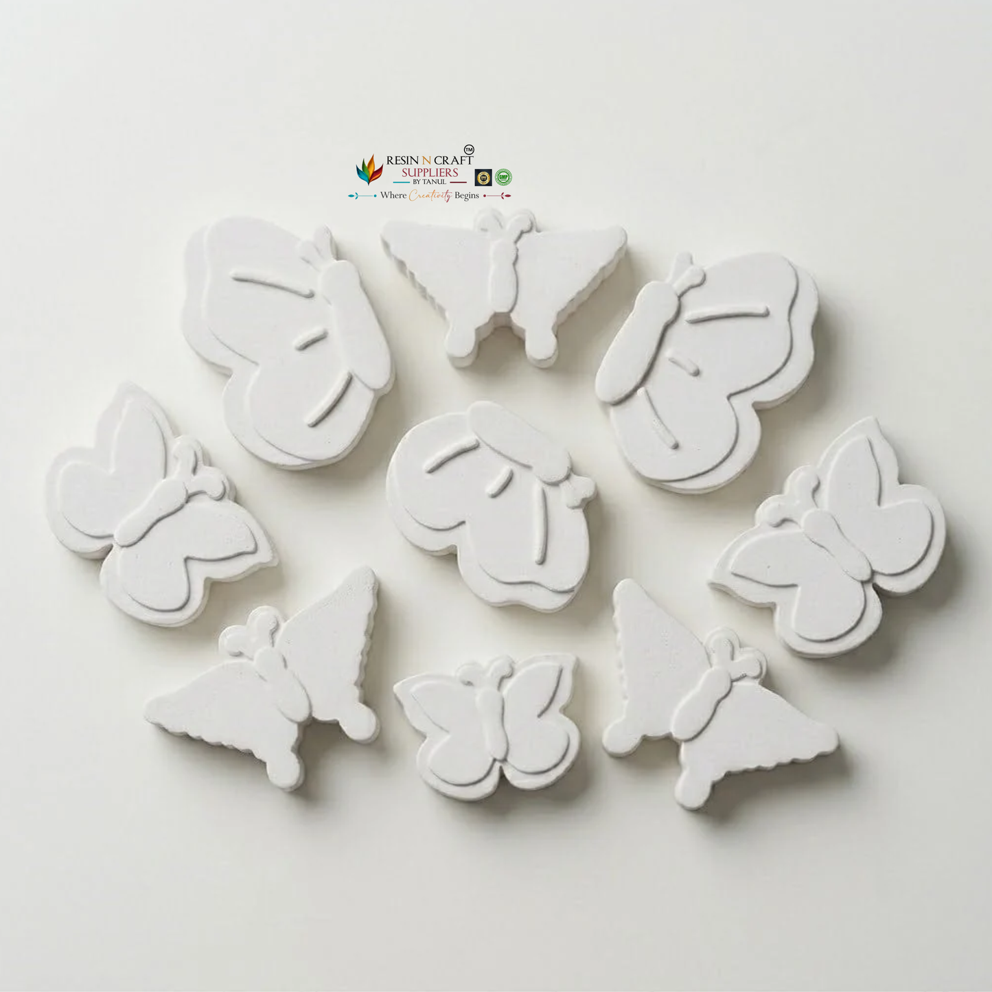 9 Cavity Butterfly Mould for DIY Concrete Art, Resin Crafts, Soap Making & Cake Making Mould (RSM1482M)