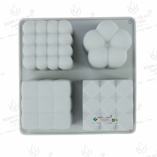 Rubic cube/ Bubble Candle Mould for DIY Concrete Art, Resin Crafts, Soap Making & Cake Making Silicon Mould (RSM1476M)