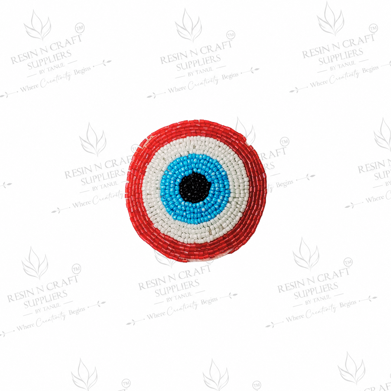 Red Evil Eye Beaded Patch for Toran & Bandhanwar Making (03")