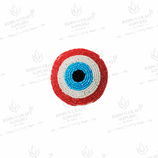Red Evil Eye Beaded Patch for Toran & Bandhanwar Making (03")