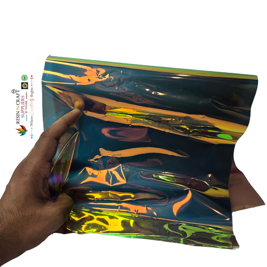 Peach Chrome Opal / Holographic Art Sheet – Royal Violet
