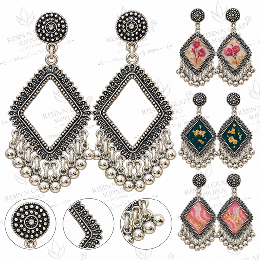 Silver Earring Bezel / Jumkha Without Beads