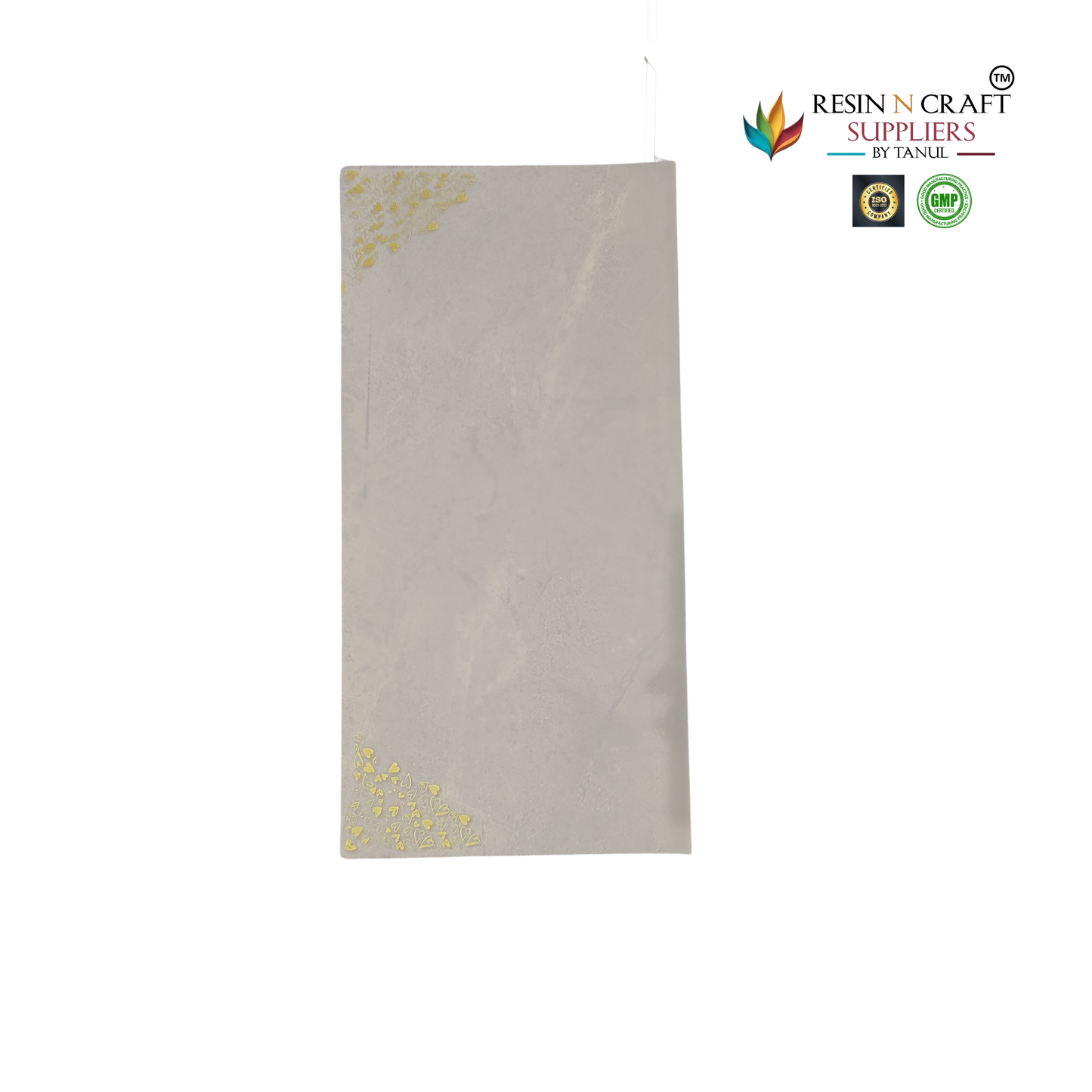 Ivory Cream with Gold Heart Design Waterproof Flower / Gift Wrapping Sheets – 5 Pcs (22×22 Inch) / Packing Sheet