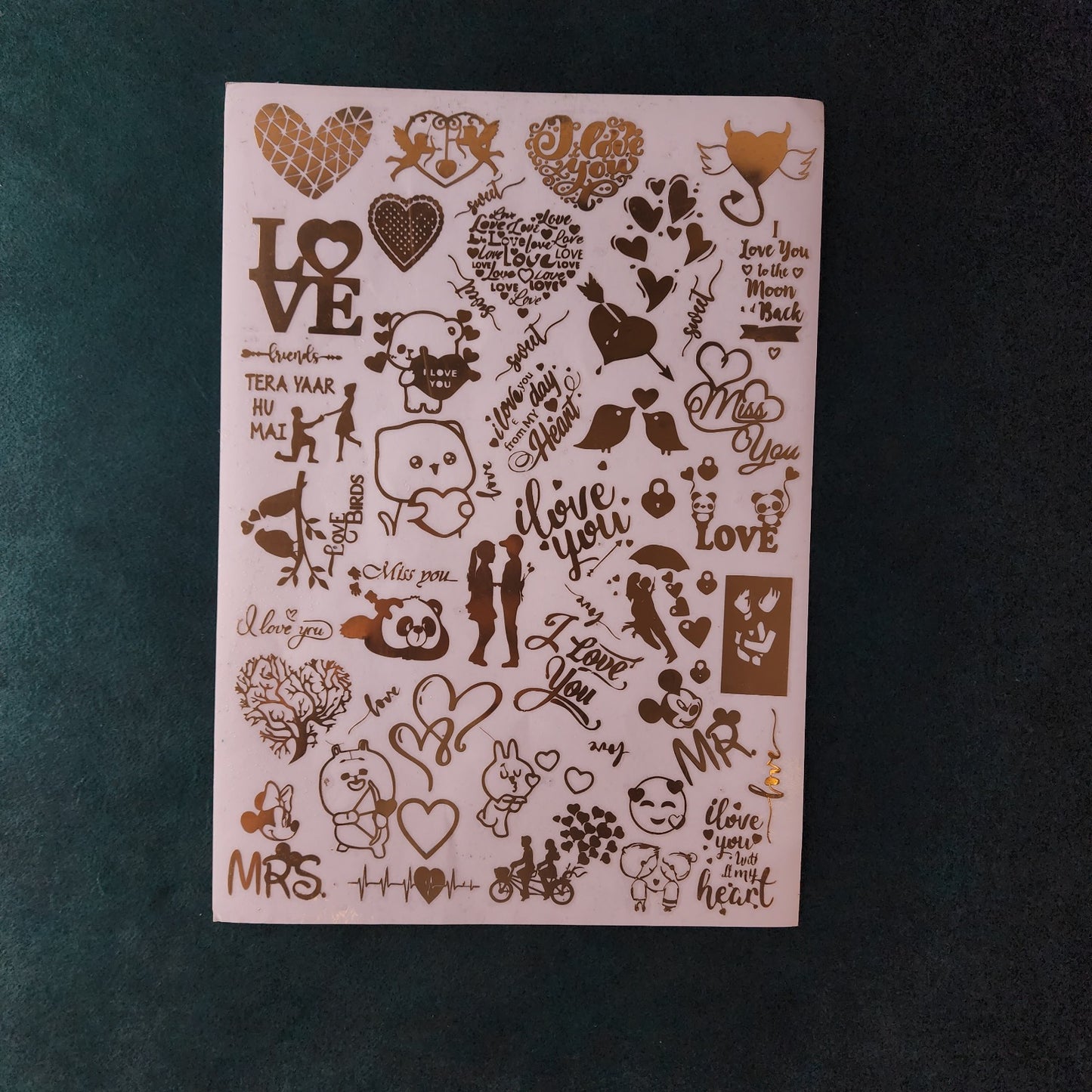 Love Metal Sticker Sheet A4