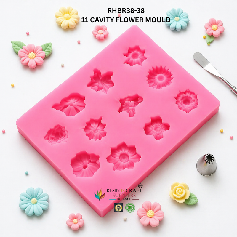 Mini Assorted Flower 11 Cavity Candle Mould RHBR38-38M