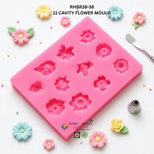 Mini Assorted Flower 11 Cavity Candle Mould RHBR38-38M