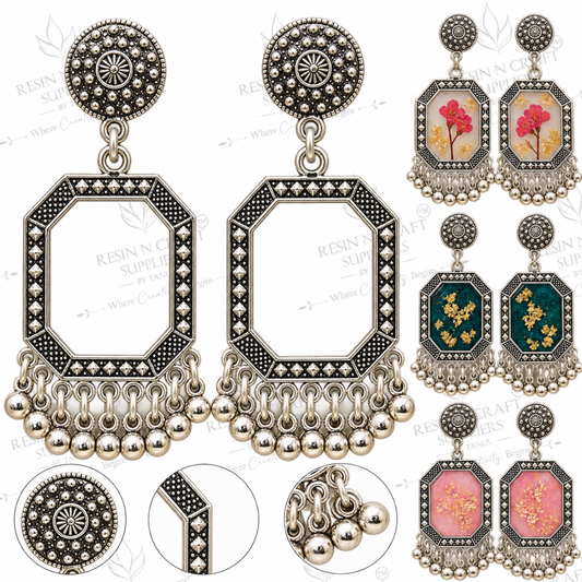Silver Earring Bezel / Jumkha Without Beads