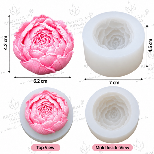 3D Peony Flower Candle Silicone Mould – 7cm (RHM0015M)