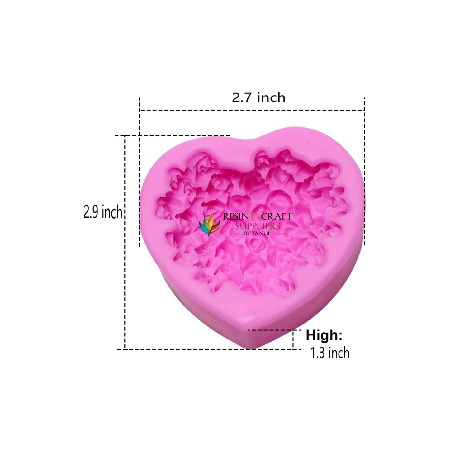 RSS117Rose Bloom Heart Mould For Candle , Soap and resin art