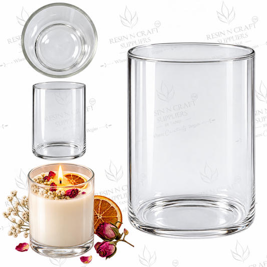 Borosil 120 ML Clear Glass Tumbler | Candle Jar for Wine & Smoothie Candles | Candle Hamper & Resin Art Container