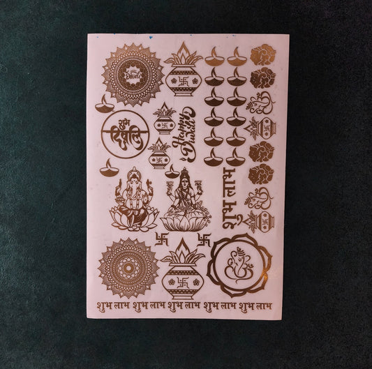 Diwali Metal Sticker Sheet A4