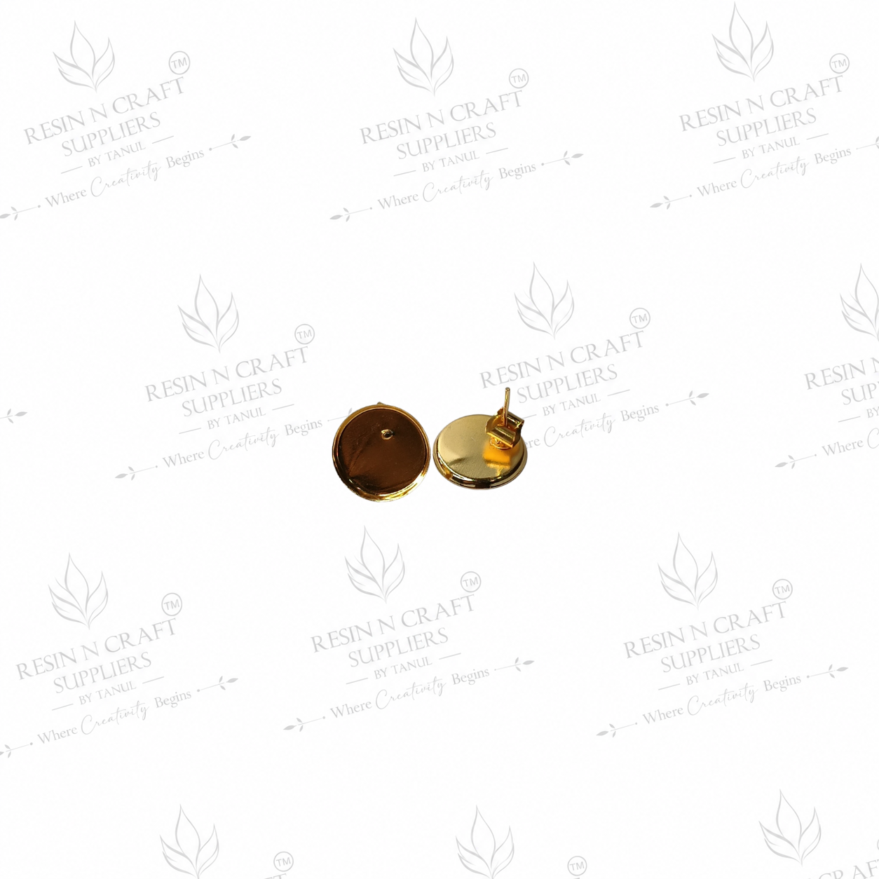 Gold Plated Round Stud Earring Base | 1 cm |