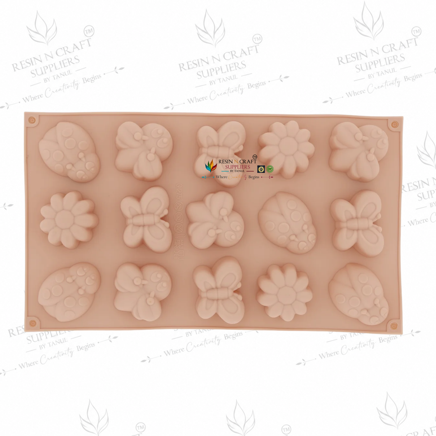 15 cavity Insect and Animal Mould For Chocolate, Cake, Soap, DIY Concrete Art, Resin Crafts, Making Silicon Mould (RSM1479M)