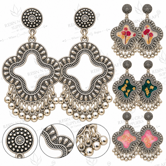 Silver Earring Bezel / Jumkha Without Beads