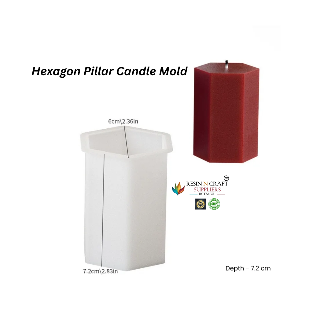 Hexagon Pillar Candle Mold – Premium Geometric Silicone Mold RDI-RCM-0011M