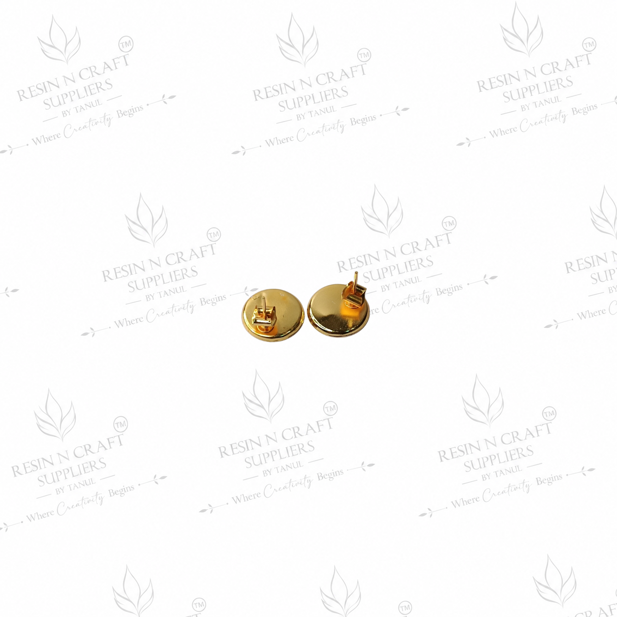 Gold Plated Round Stud Earring Base | 1 cm |
