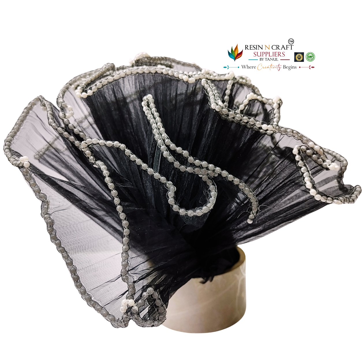 Black Pearl Net Wrapping Sheet / Wrapping Paper - Wrinkle With Pearl