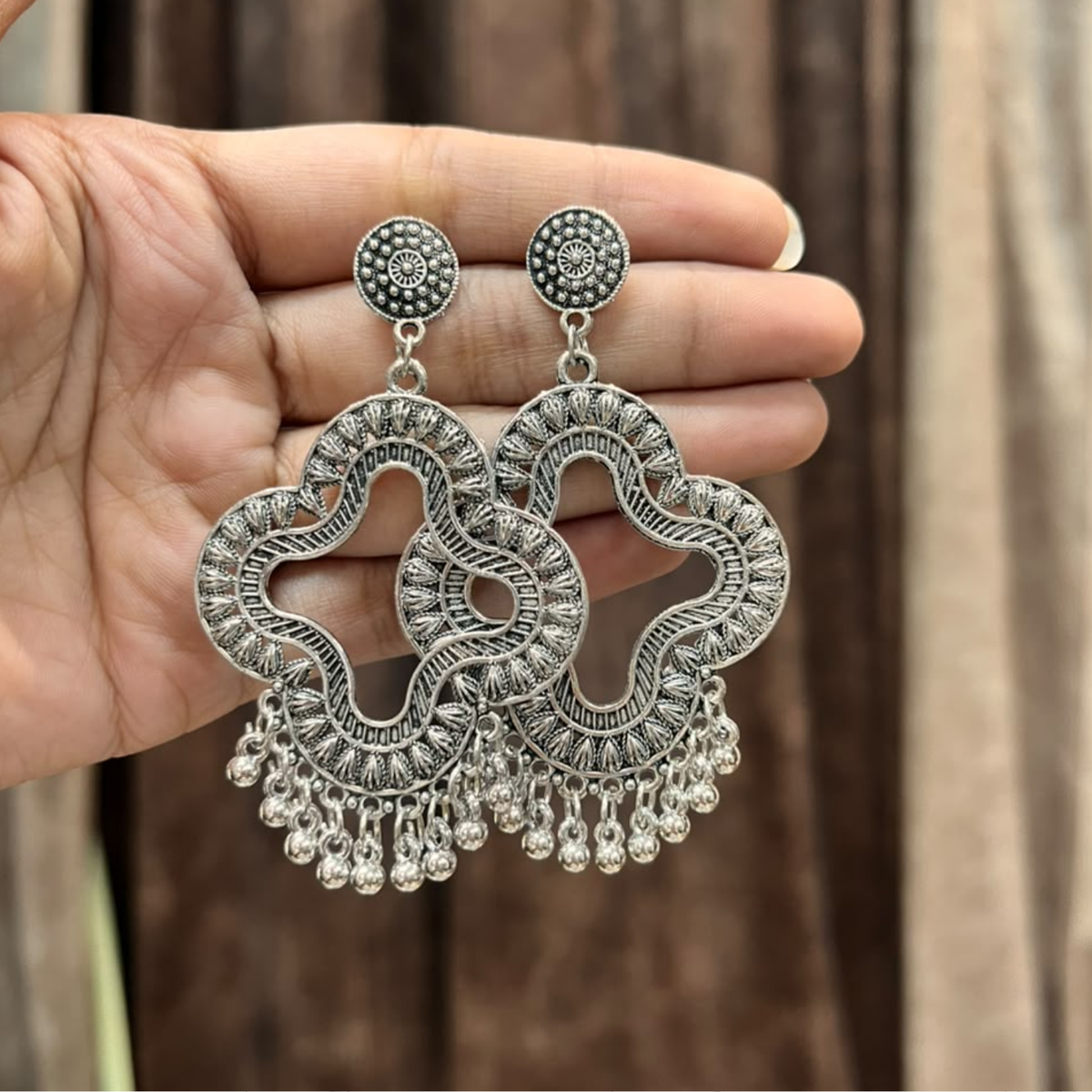 Silver Earring Bezel / Jumkha Without Beads