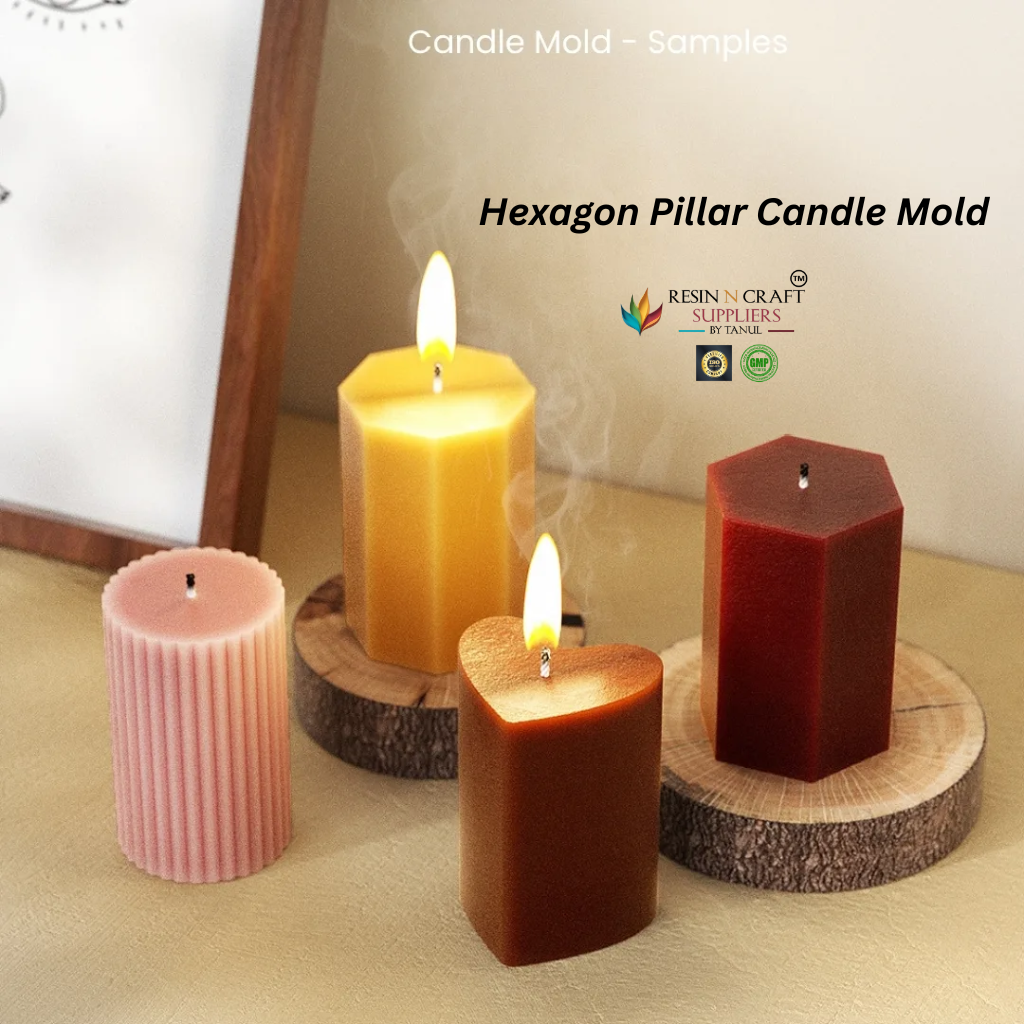 Hexagon Pillar Candle Mold – Premium Geometric Silicone Mold RDI-RCM-0011M