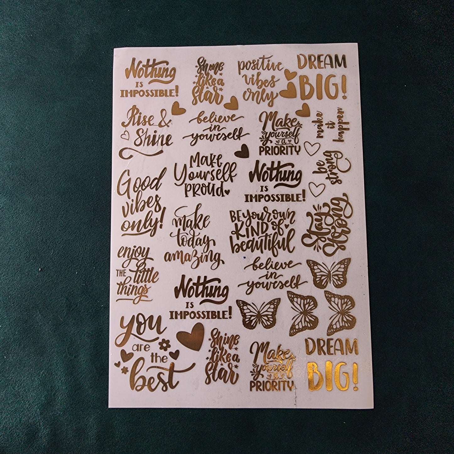 Love Metal Sticker Sheet A4