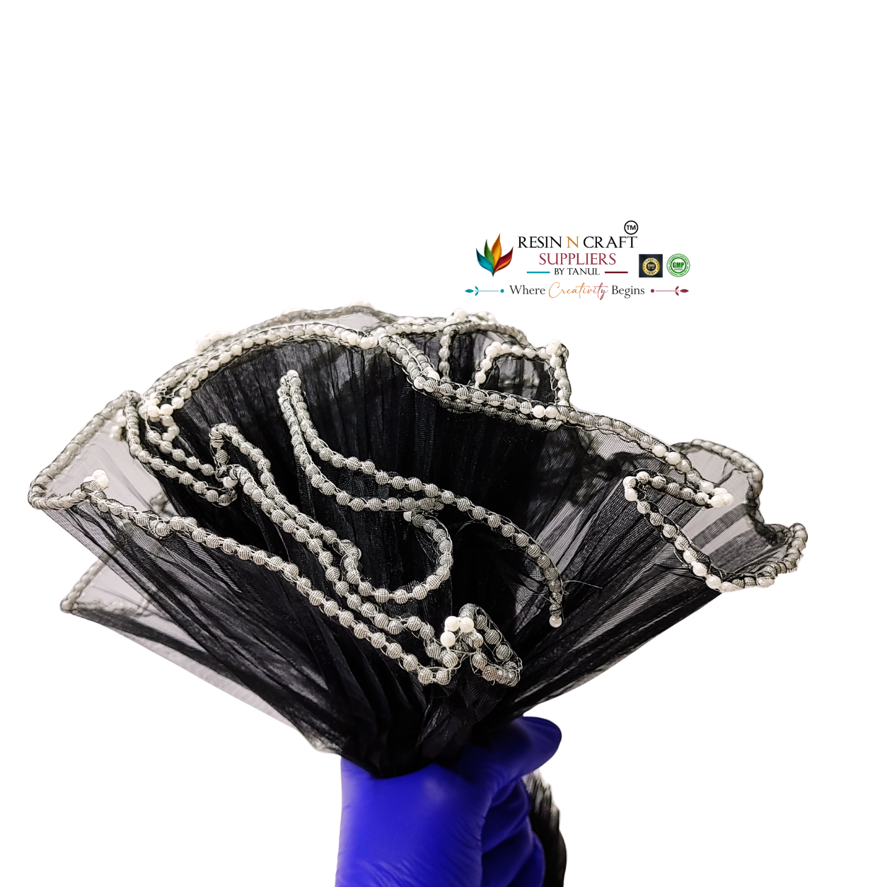 Black Pearl Net Wrapping Sheet / Wrapping Paper - Wrinkle With Pearl