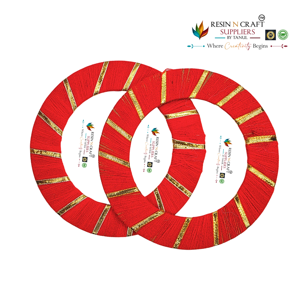 Traditional Plater Ring (Red) / Cloth + Gold Ribbon Ring