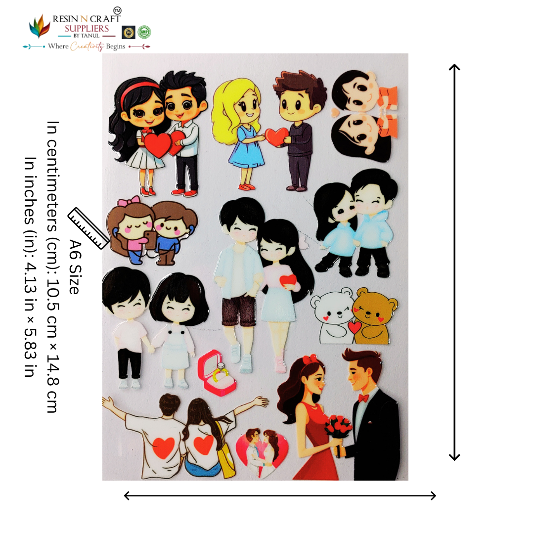 Couple Love Color Peel & Stick UV DTF Sticker – A6 Size (UVS - 150)