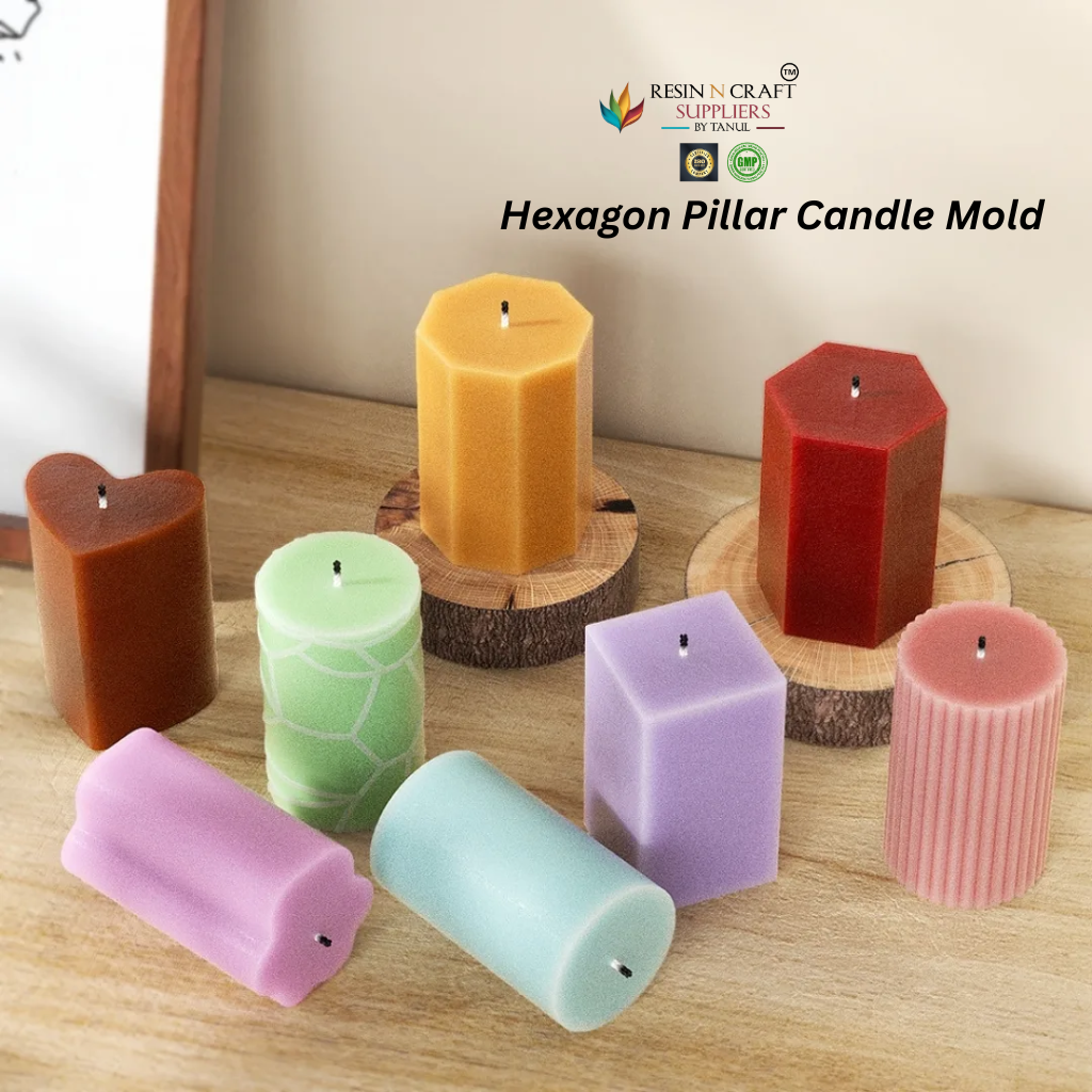 Hexagon Pillar Candle Mold – Premium Geometric Silicone Mold RDI-RCM-0011M