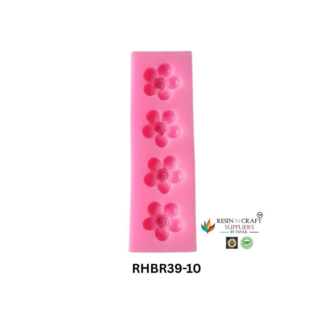 4 Cavity Classic Flower Silicone Mold (RHBR39-10M)