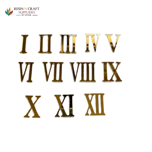 12 Acrylic Roman Numbers for clock (GOLD)