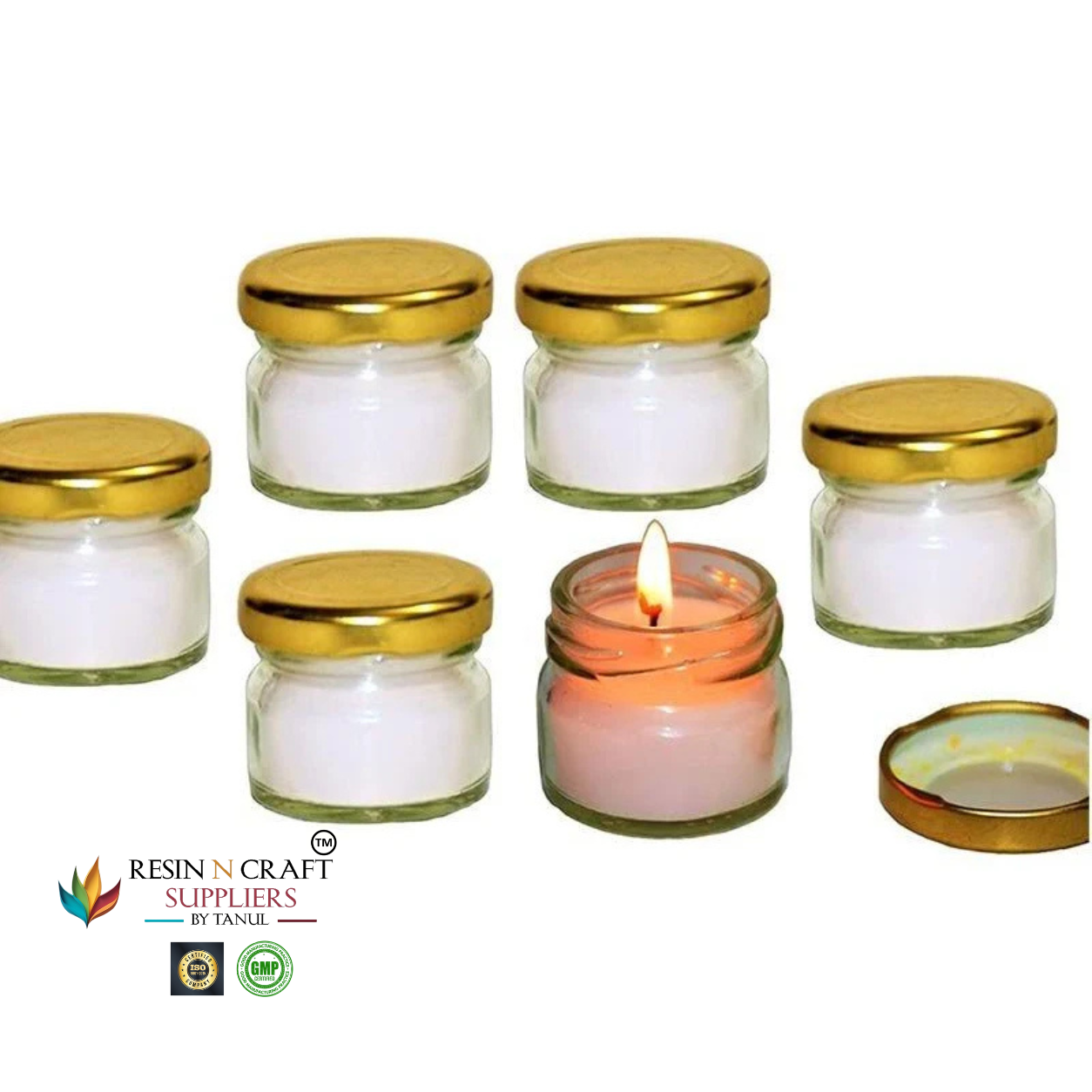 30 ML Clear Storage Candle / Hamper Glass Jar with Gold Lid – RJ02