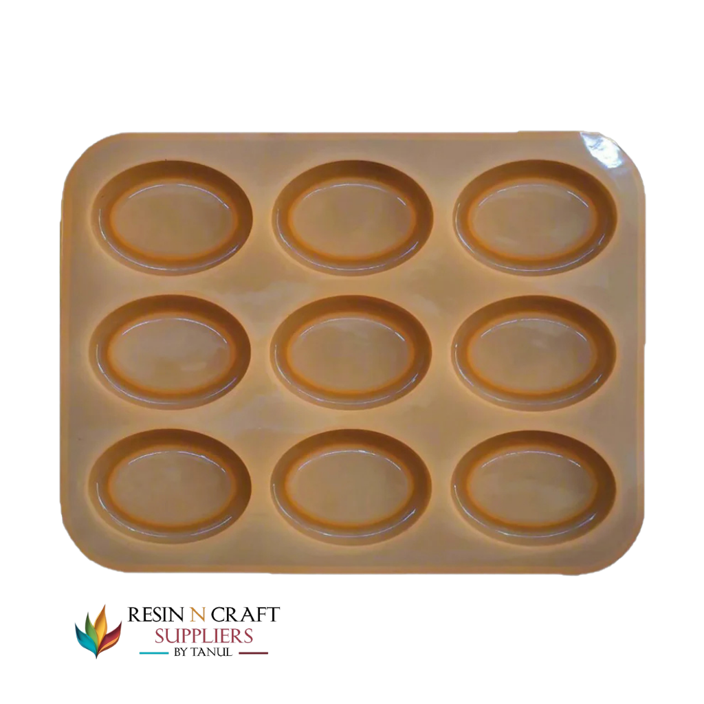 9 Cavity Oval 45gms silicon soap mould