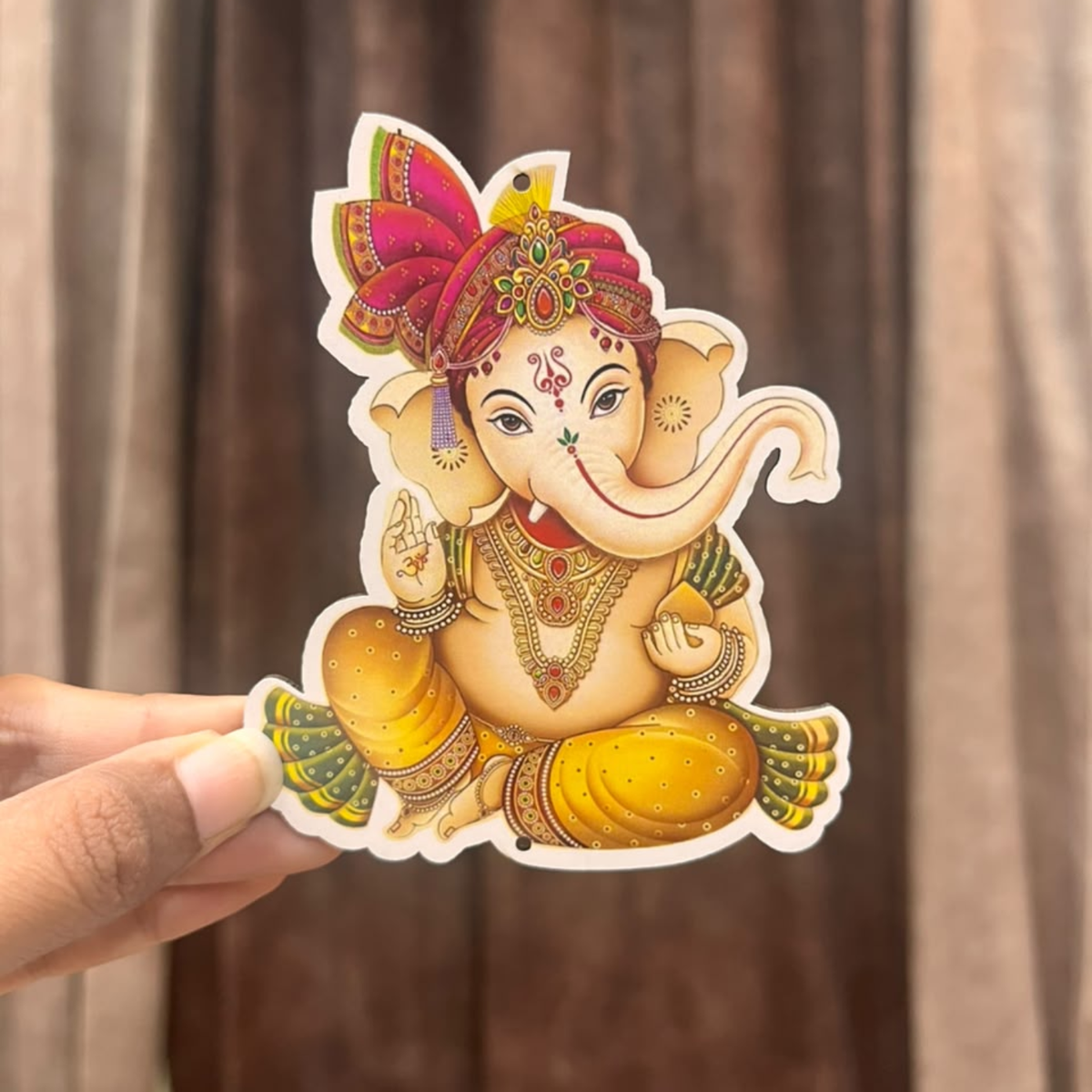 Lord Ganesha MDF Cutout 4×4 Inch – 1 Pc | Ganesh MDF Cutout for Resin Art, Toran, Bandhanwar, Pooja & Home Décor