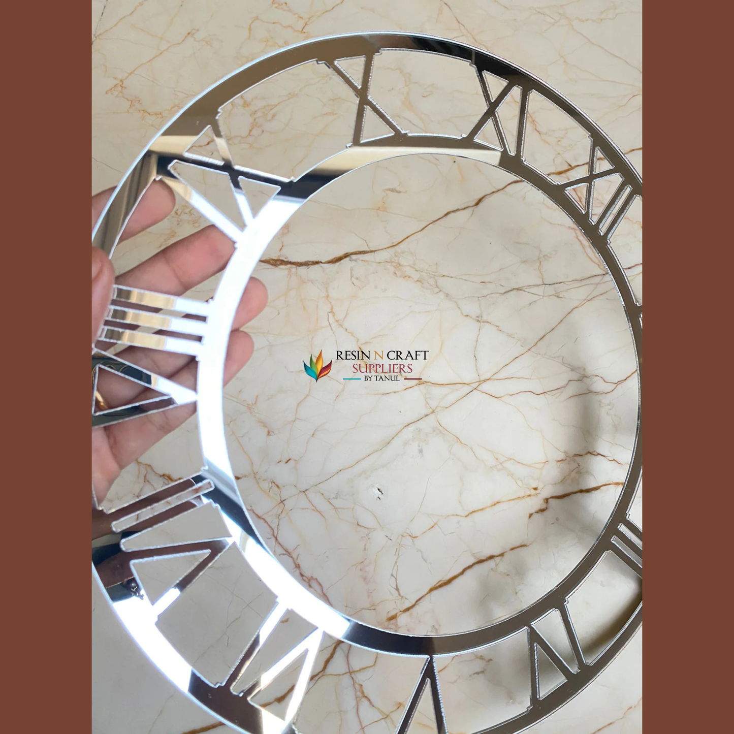 12" Silver roman clock number Ring