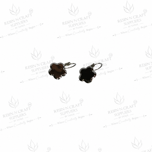Silver Plated flower Earring Tops with Hanging Loop & Secure Lock | 1 cm