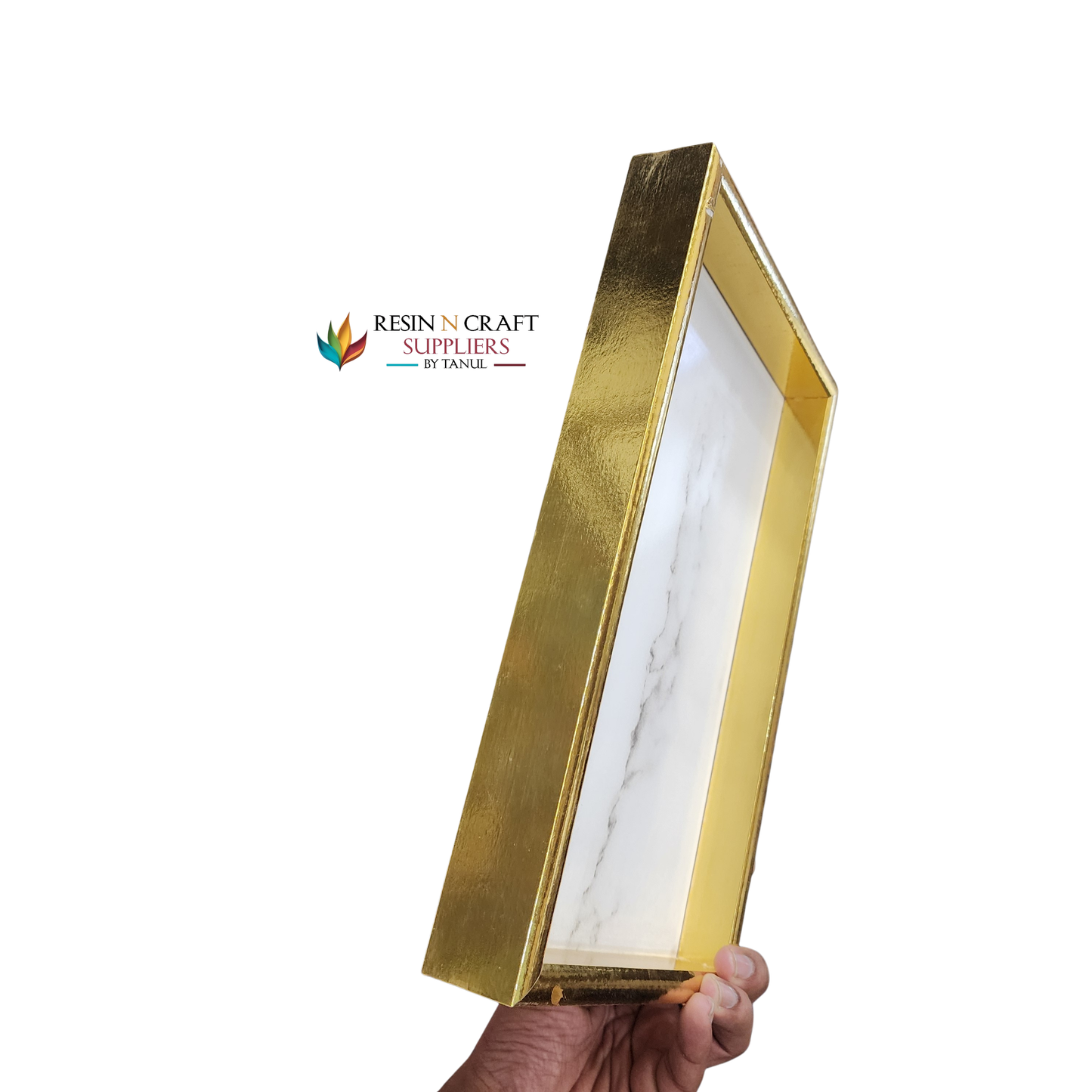 Premium Gold Frame Decorative Tray Set – 3 Pieces