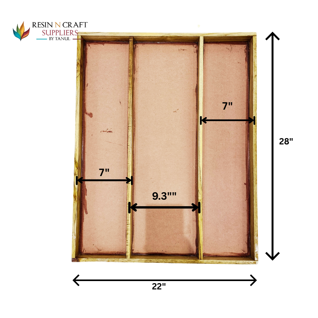 22x28 Inch With MDF 3 Partition Teakwood