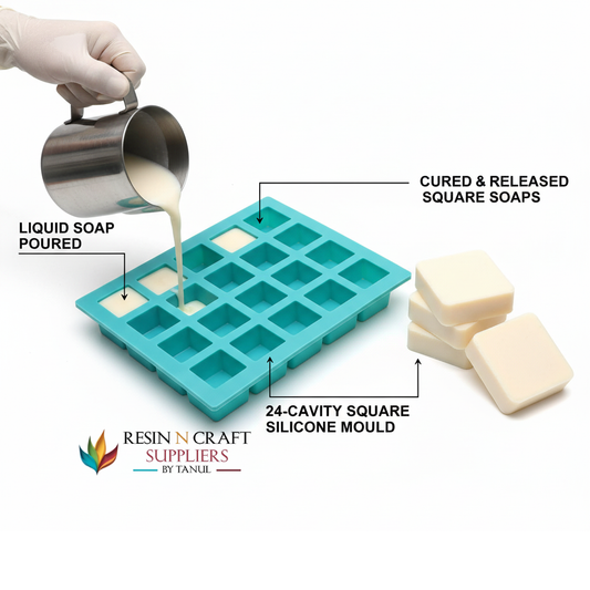 24 Cavity Square 25gms silicon soap mould