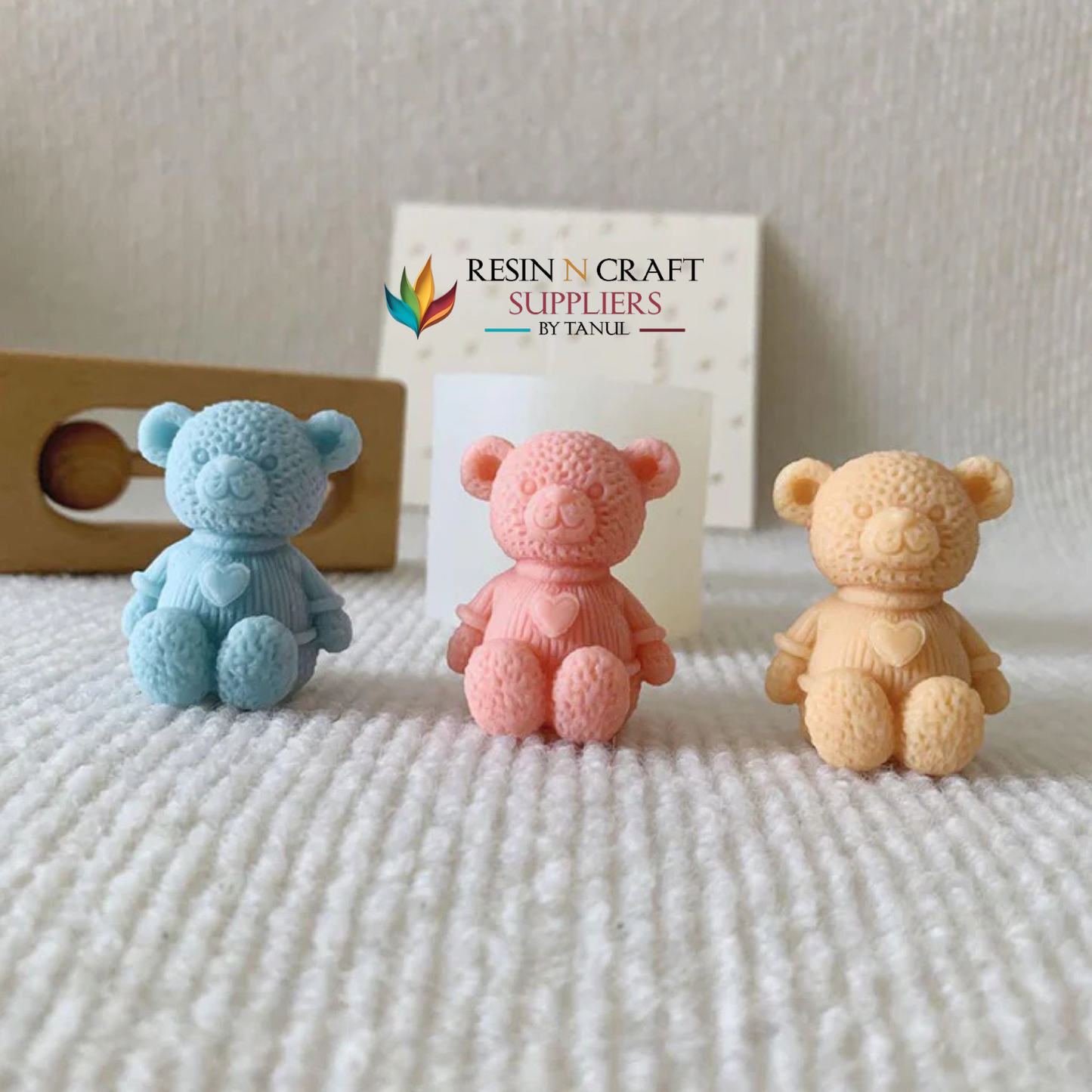 Heart T-Light Teddy Mould For Candle  (RWCM683)