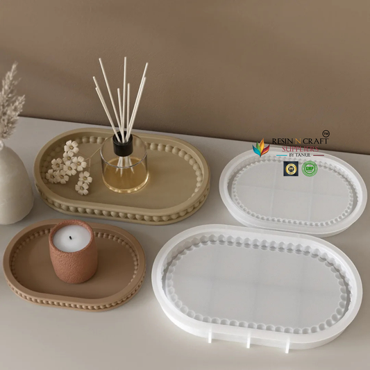 Oval Trinket Mould with Beaded Border