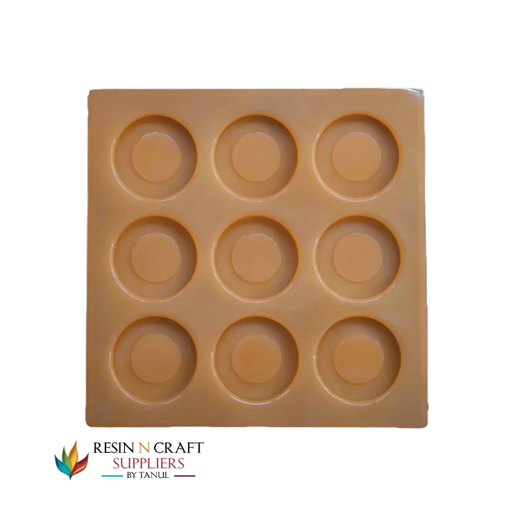 9 Cavity Round 20gms silicon soap mould